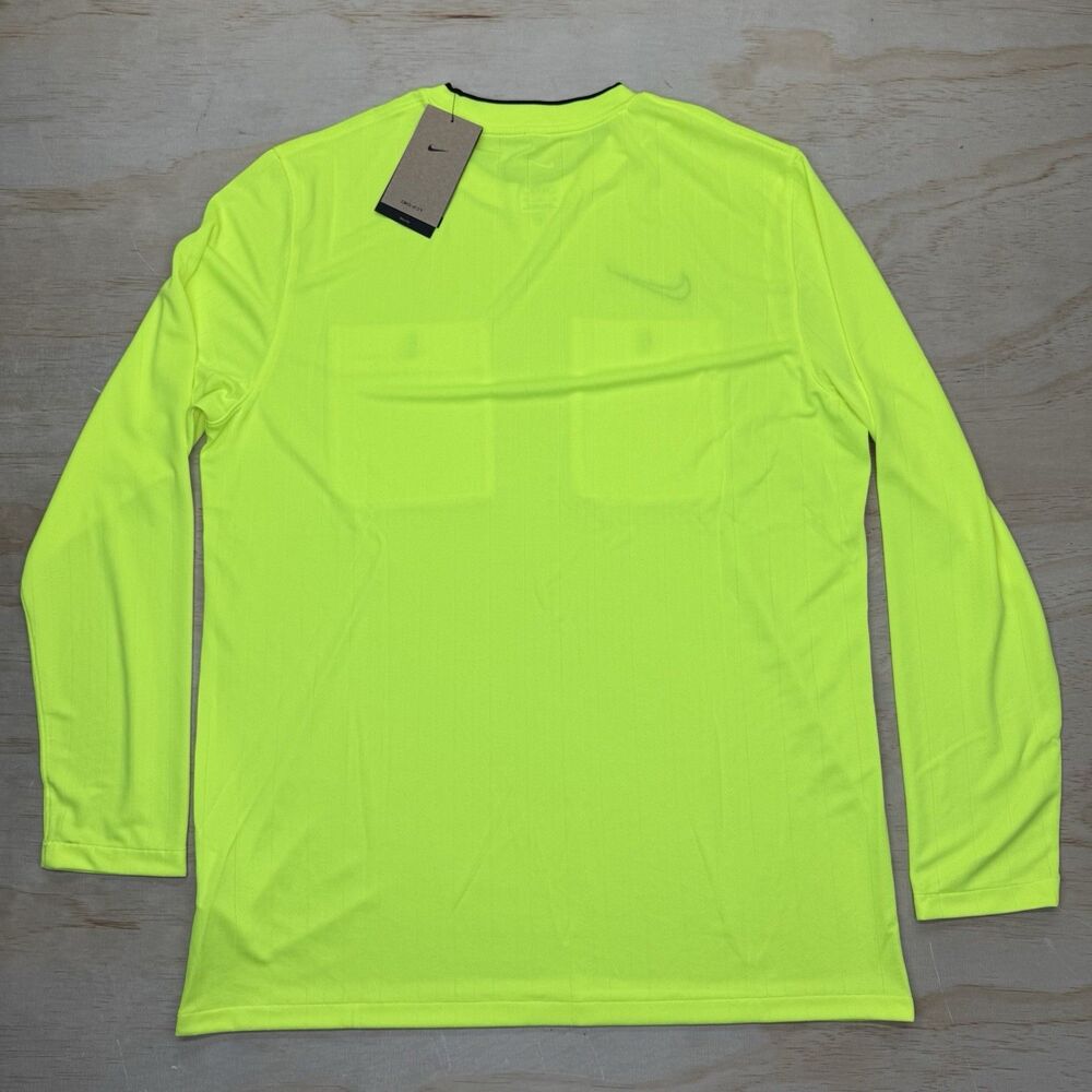 NEW Nike Dri-FIT Soccer Referee Jersey Shirt SLIM Fit Volt LG Mens DH8027-702 - Picture 9 of 14